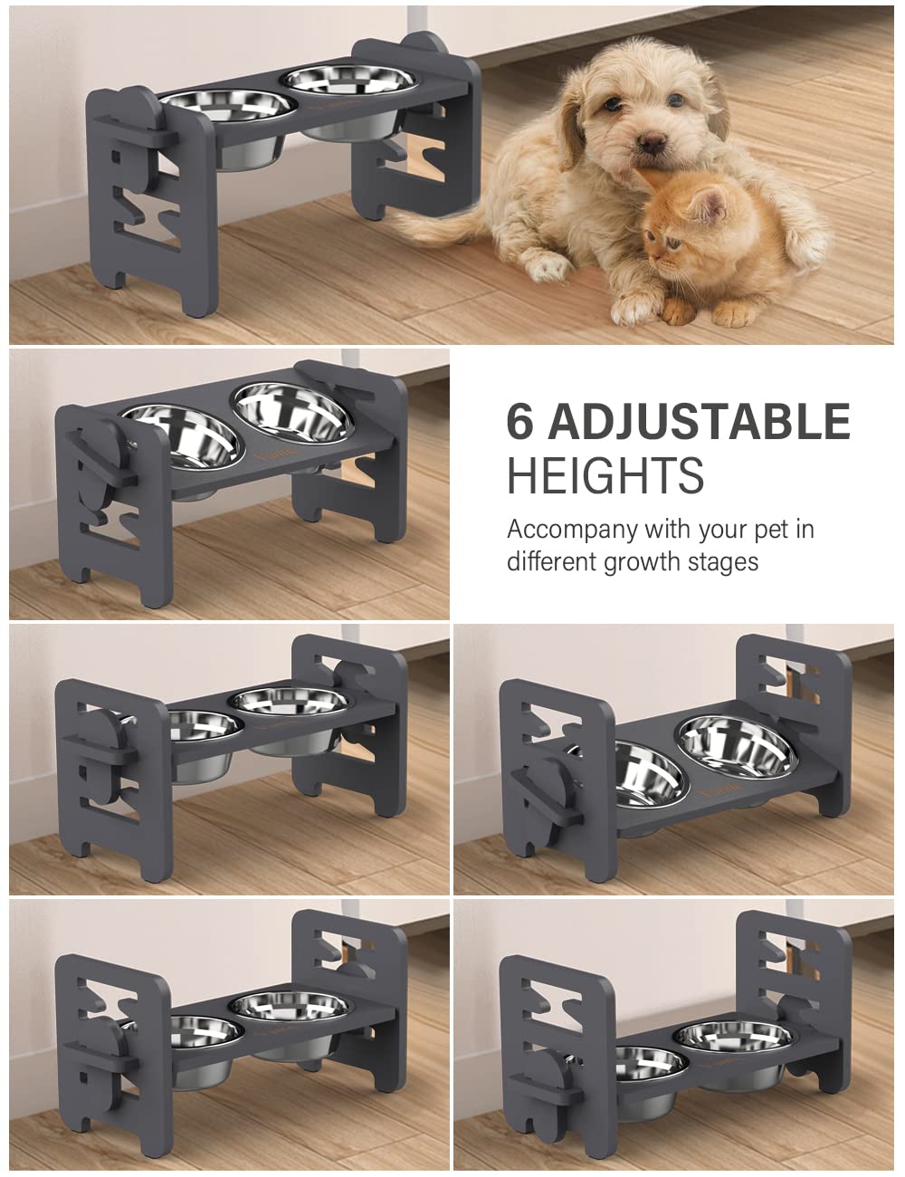 Vantic foldable elevated bowls store compactly between uses.