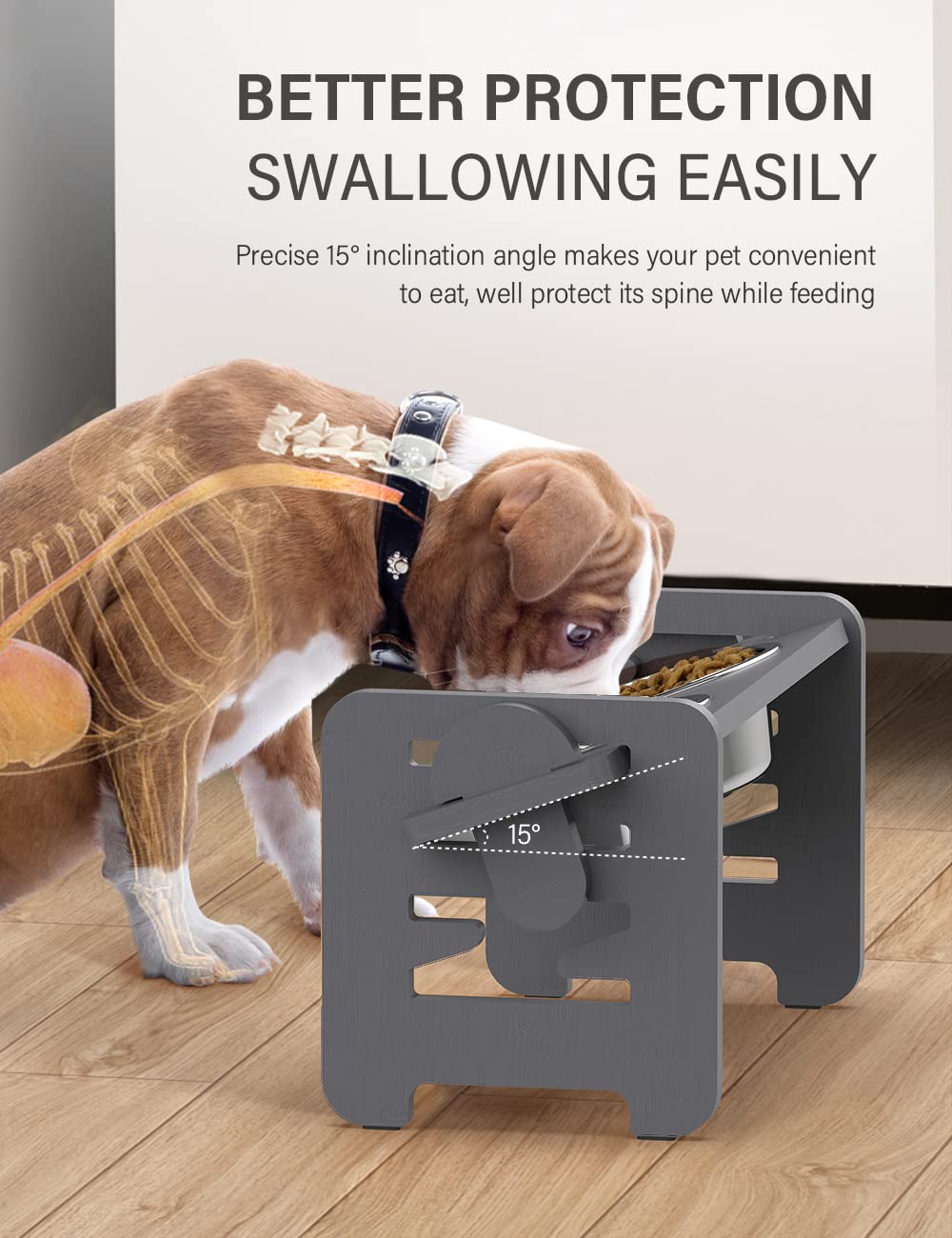 Vantic bamboo pet feeder offers durable natural construction.