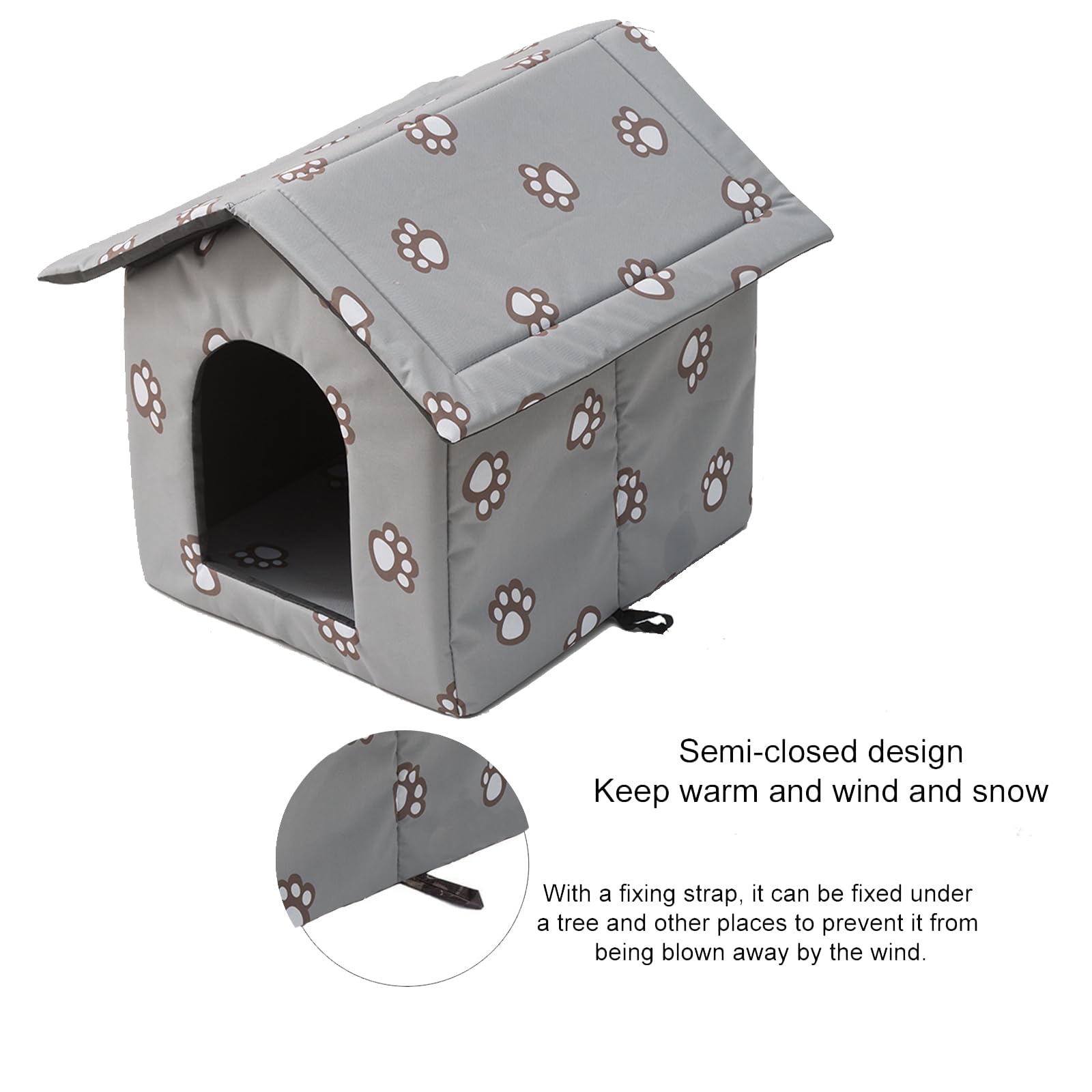 VARMTOR cat house made of waterproof Oxford cloth protects pets from dampness.