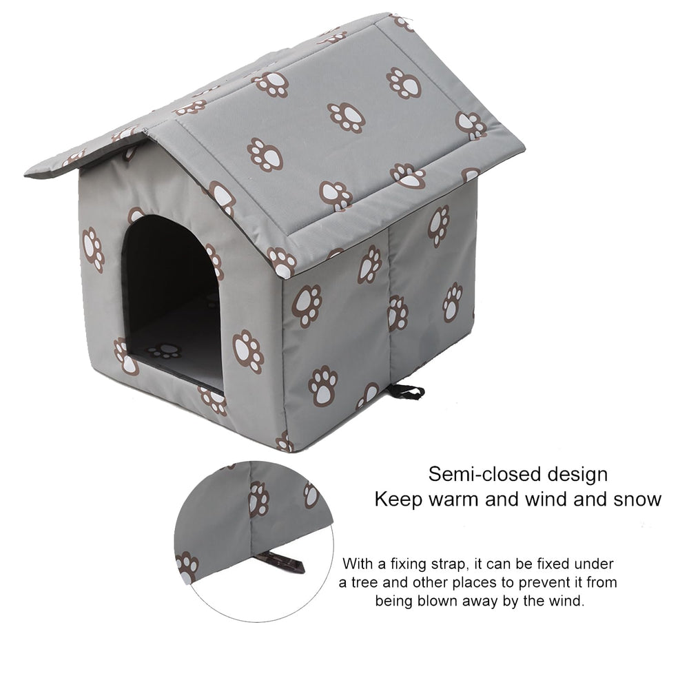 VARMTOR cat house made of waterproof Oxford cloth protects pets from dampness.