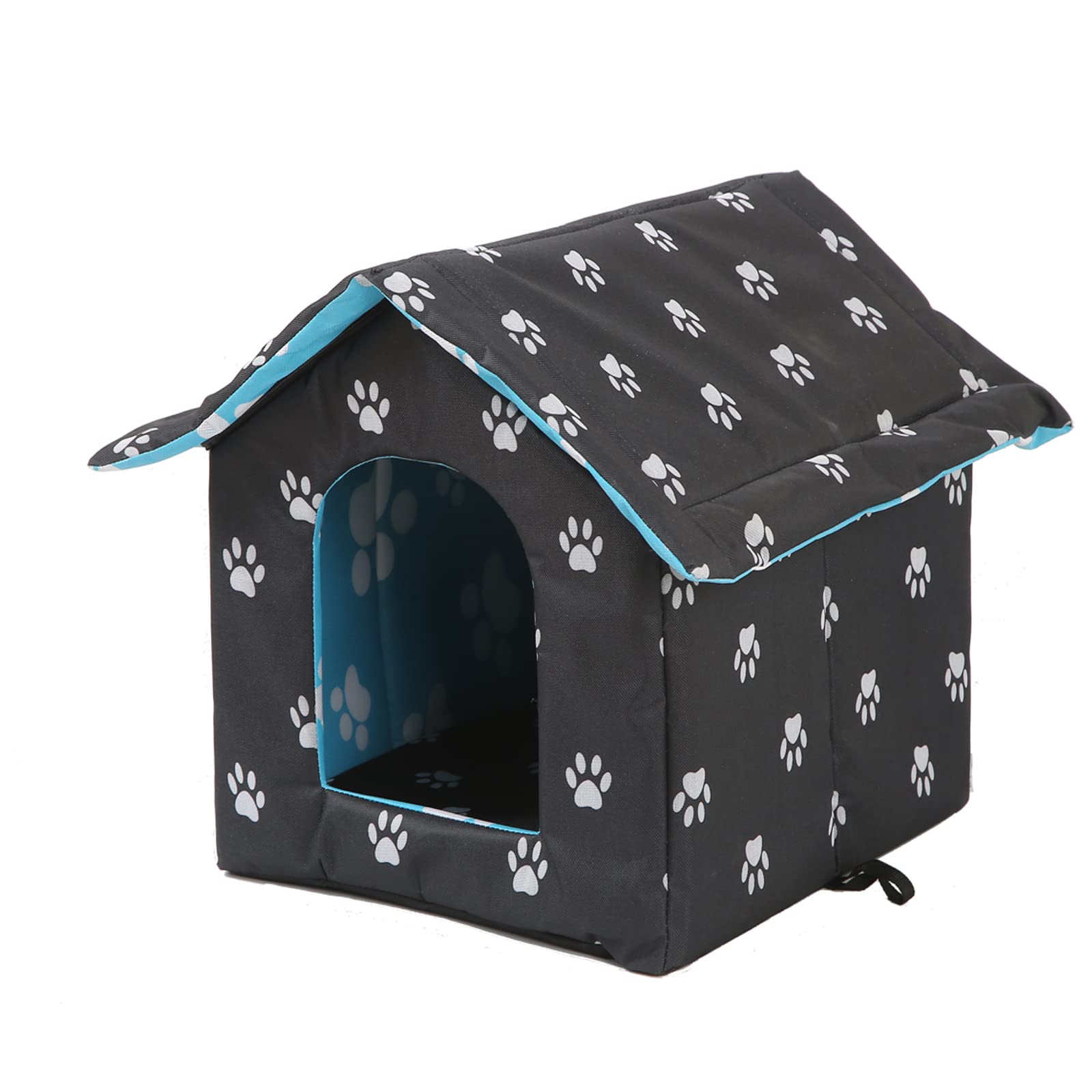 VARMTOR outdoor cat house front view showing weatherproof shelter for cold weather