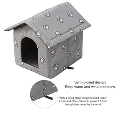 VARMTOR outdoor cat house transparent curtain—privacy and visibility for pets