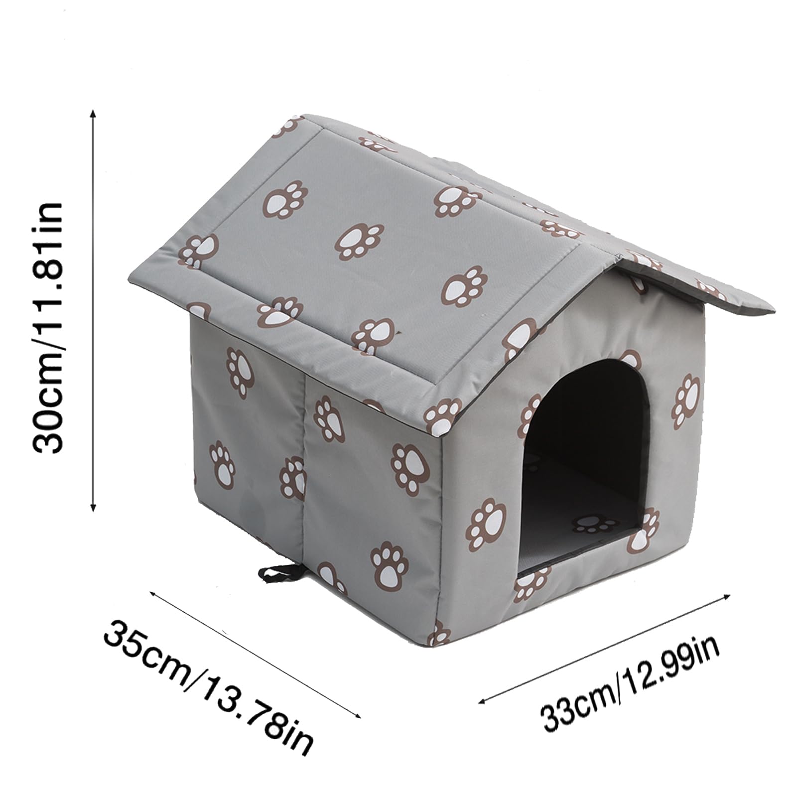 VARMTOR outdoor cat house with warm plush interior for chilly nights.