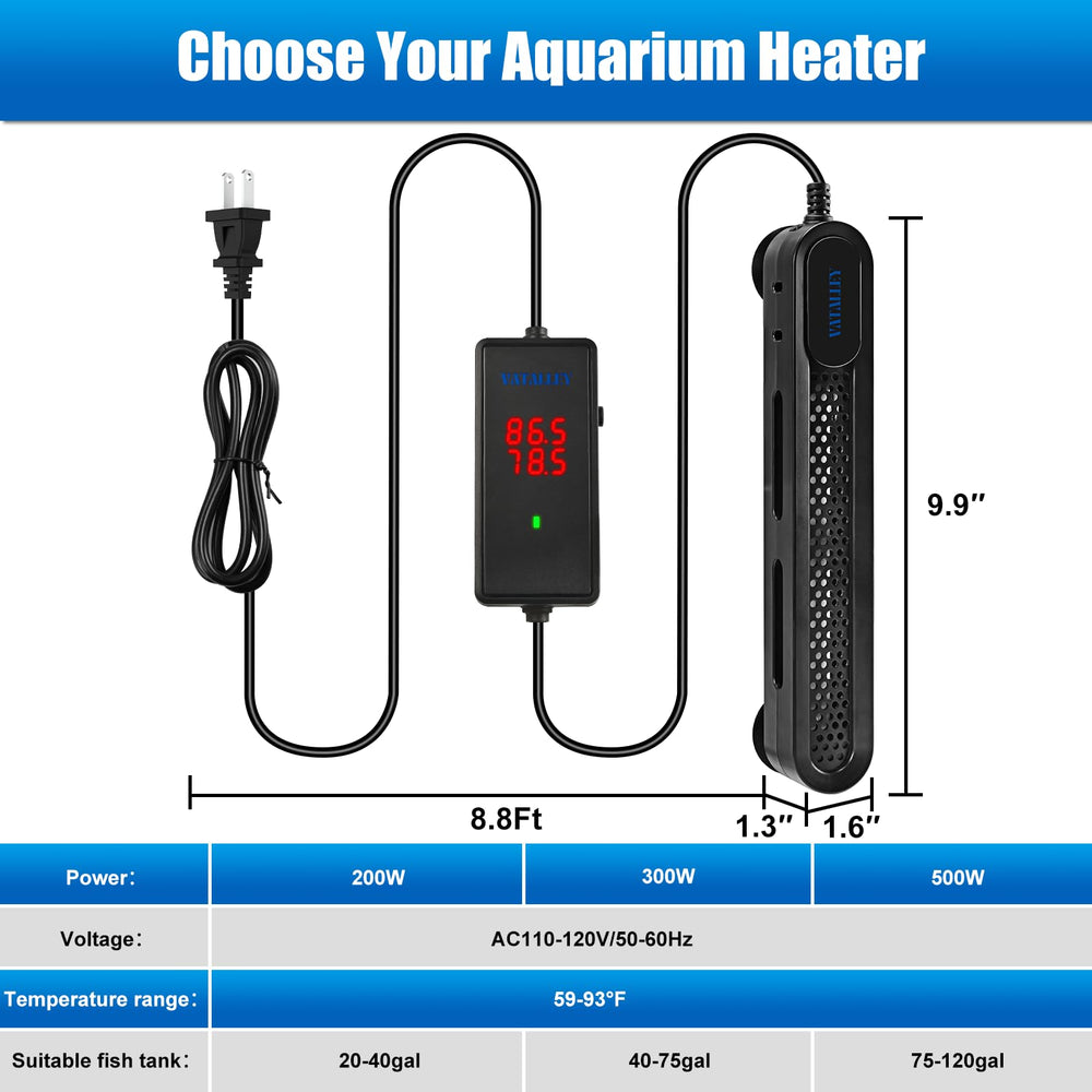 Vatalley heater auto-off water protection prevents dry runs and tank overheating.