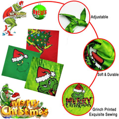 Vaudarkit red grinch bandana adds cheerful seasonal flair for festive photos