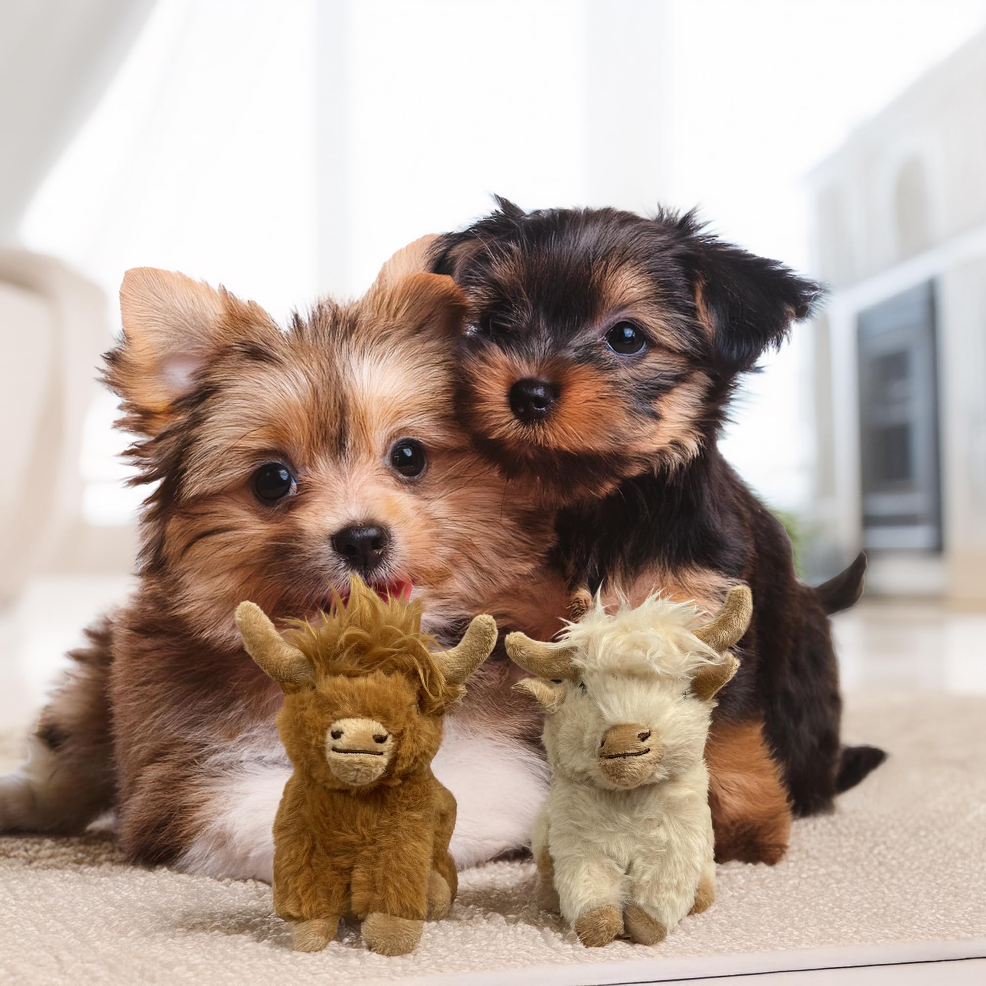 Vaulted Skulls & Co cow toy 6in size fits small to medium dogs for toss-and-fetch.