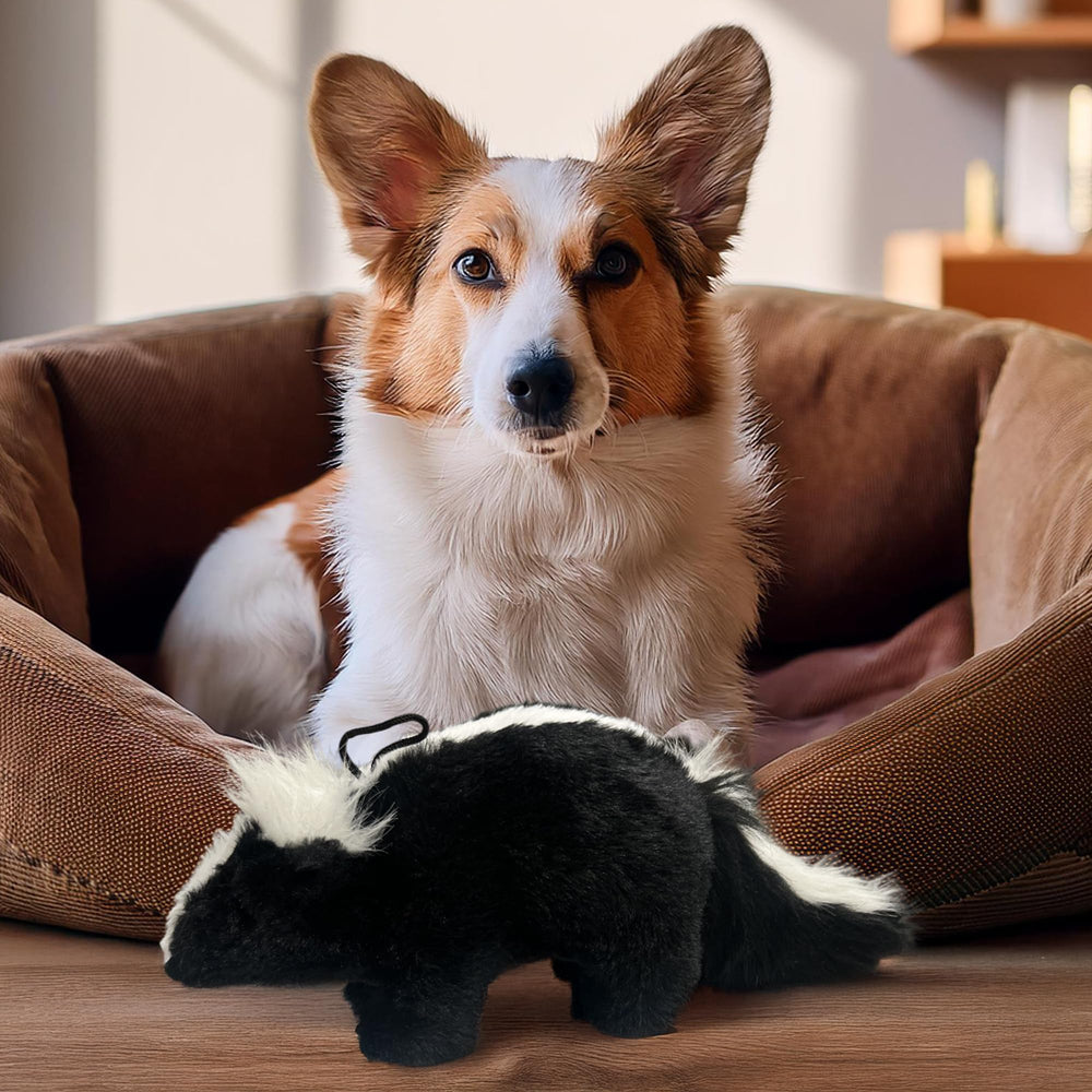 Vaulted Skulls & Co skunk toy with durable stitching supports lasting chew sessions