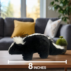 Vaulted Skulls & Co skunk toy squeaker close-up boosts interactive play and engagement