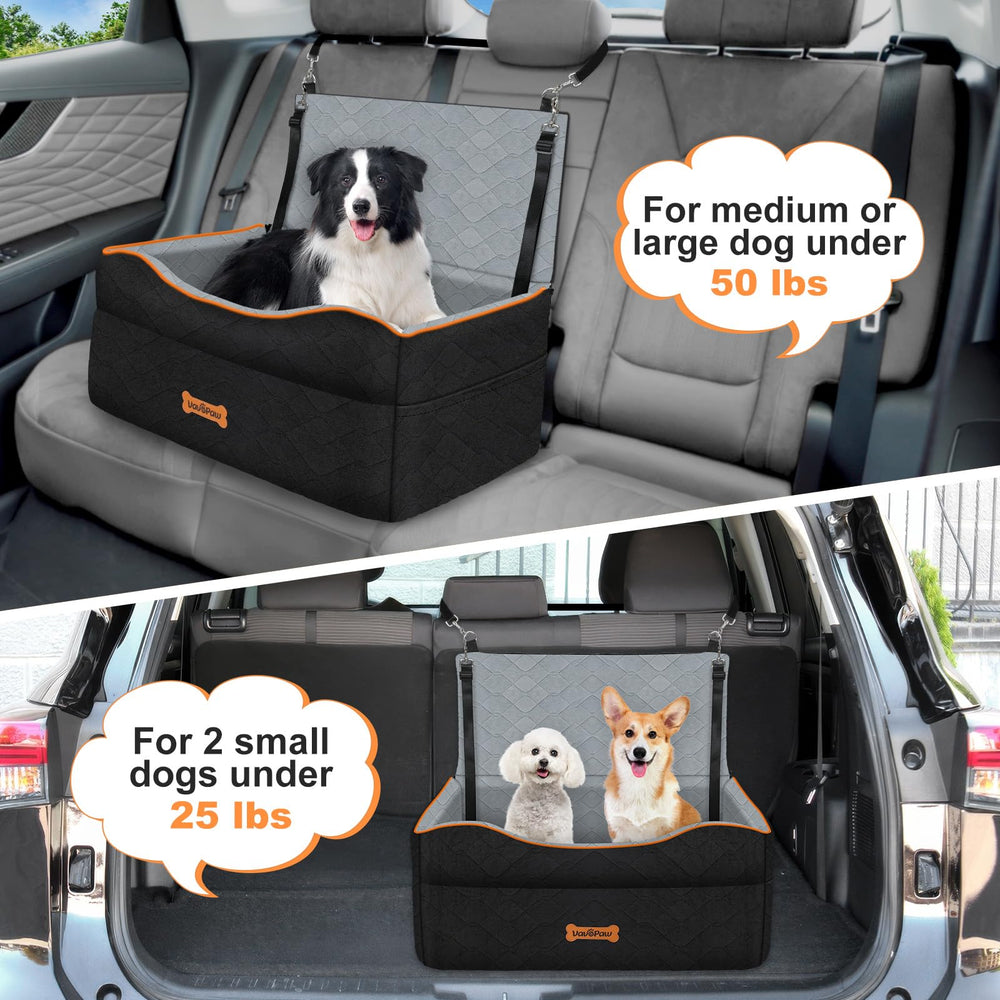 VavoPaw dog car seat with multiple fixings for secure travel