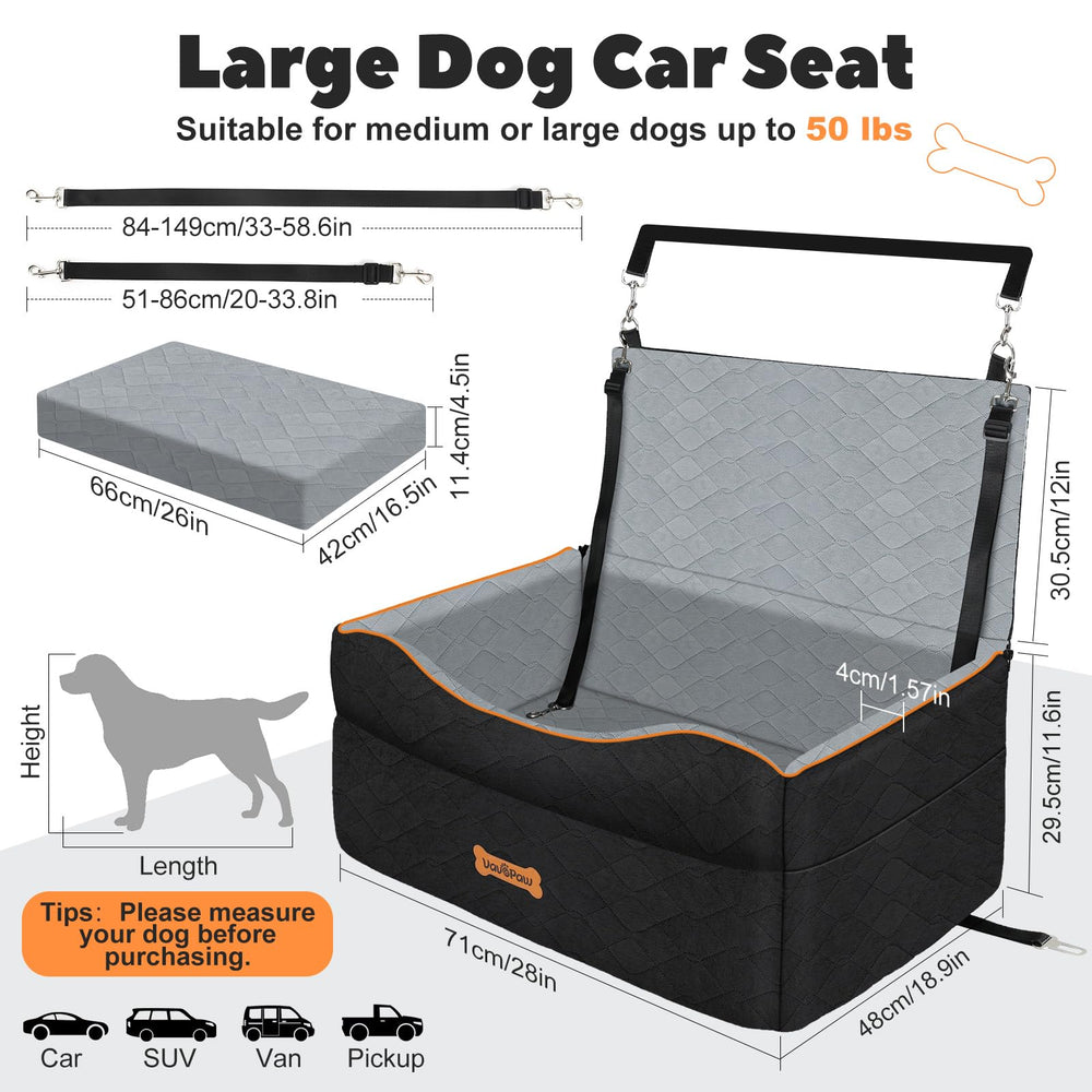 VavoPaw dog car seat side pocket storing toys for travel entertainment