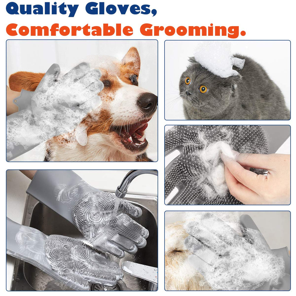 VavoPaw dog grooming gloves massage for coat care during bath