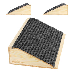 VavoPaw dog ramp on wood stairs with non-slip surface for safer climbs