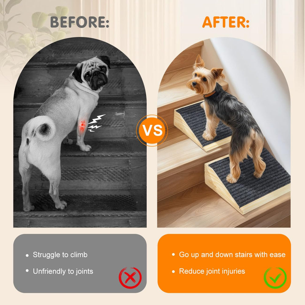 Light wood finish of VavoPaw wooden pet stairs enhances home decor