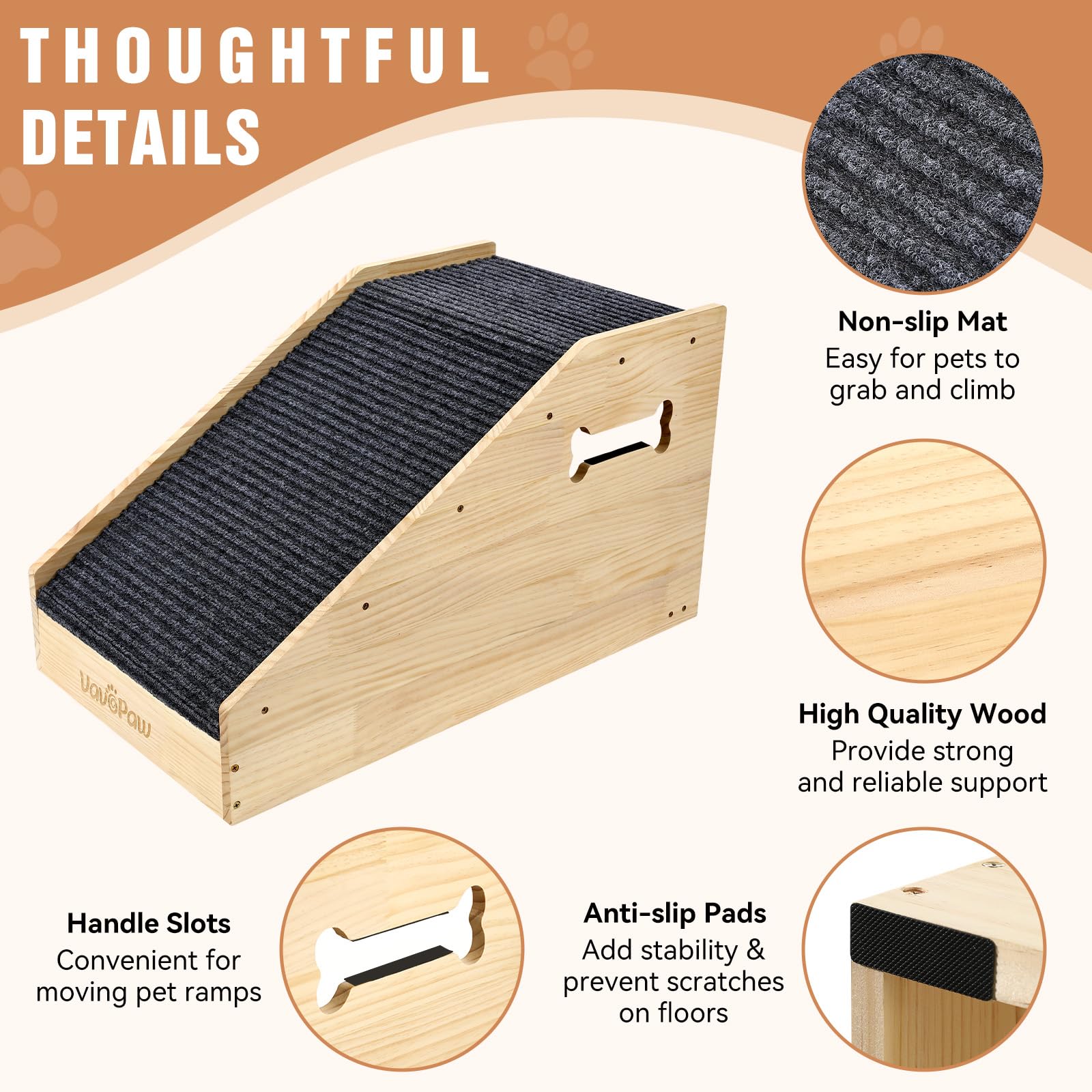 VavoPaw wooden dog ramps show sturdy construction.