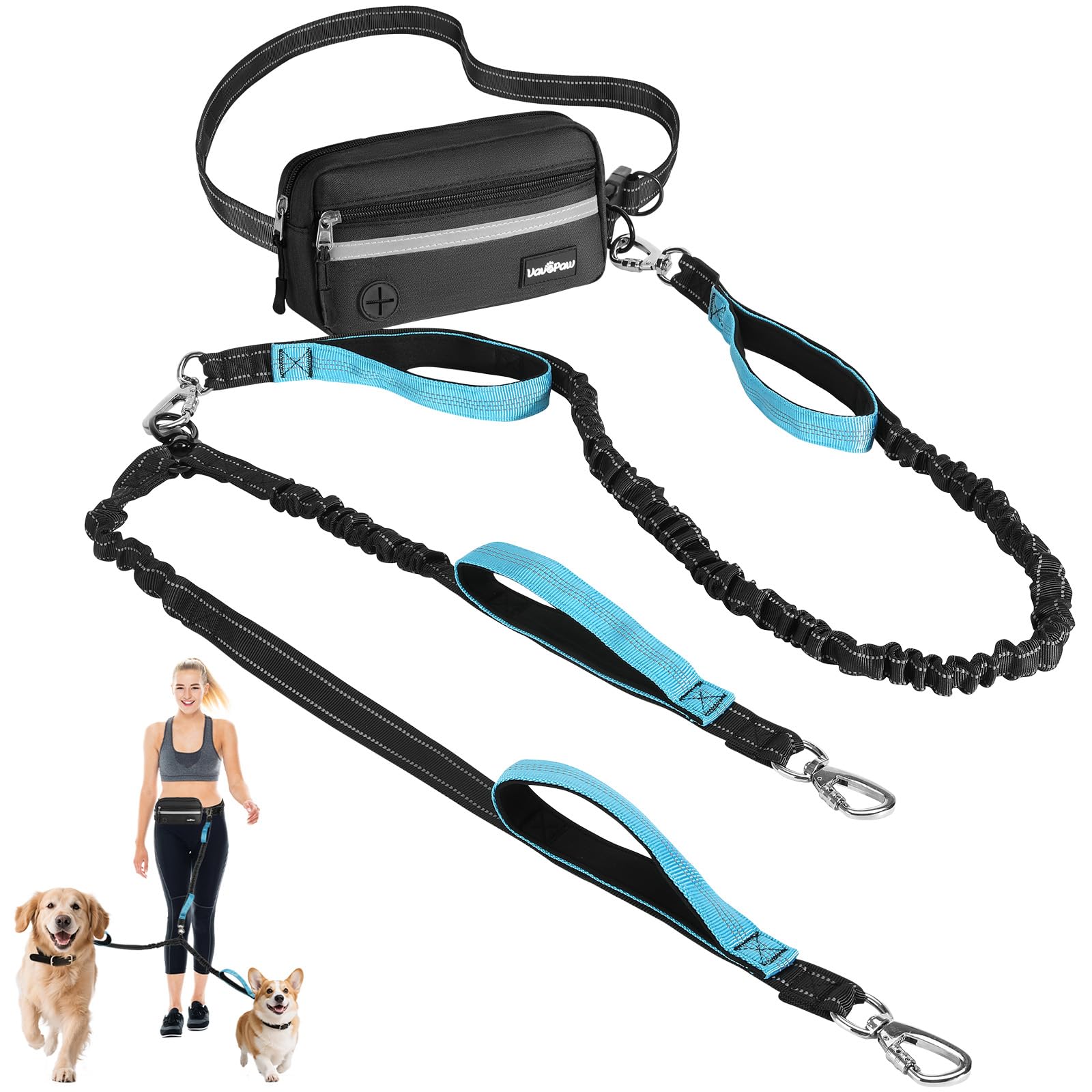 VavoPaw hands-free leash setup for walks offers hands-free control and convenience