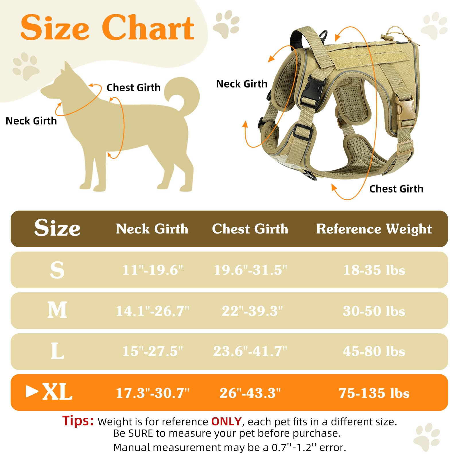 VavoPaw harness back view showing handle and rear D-ring for easy control.