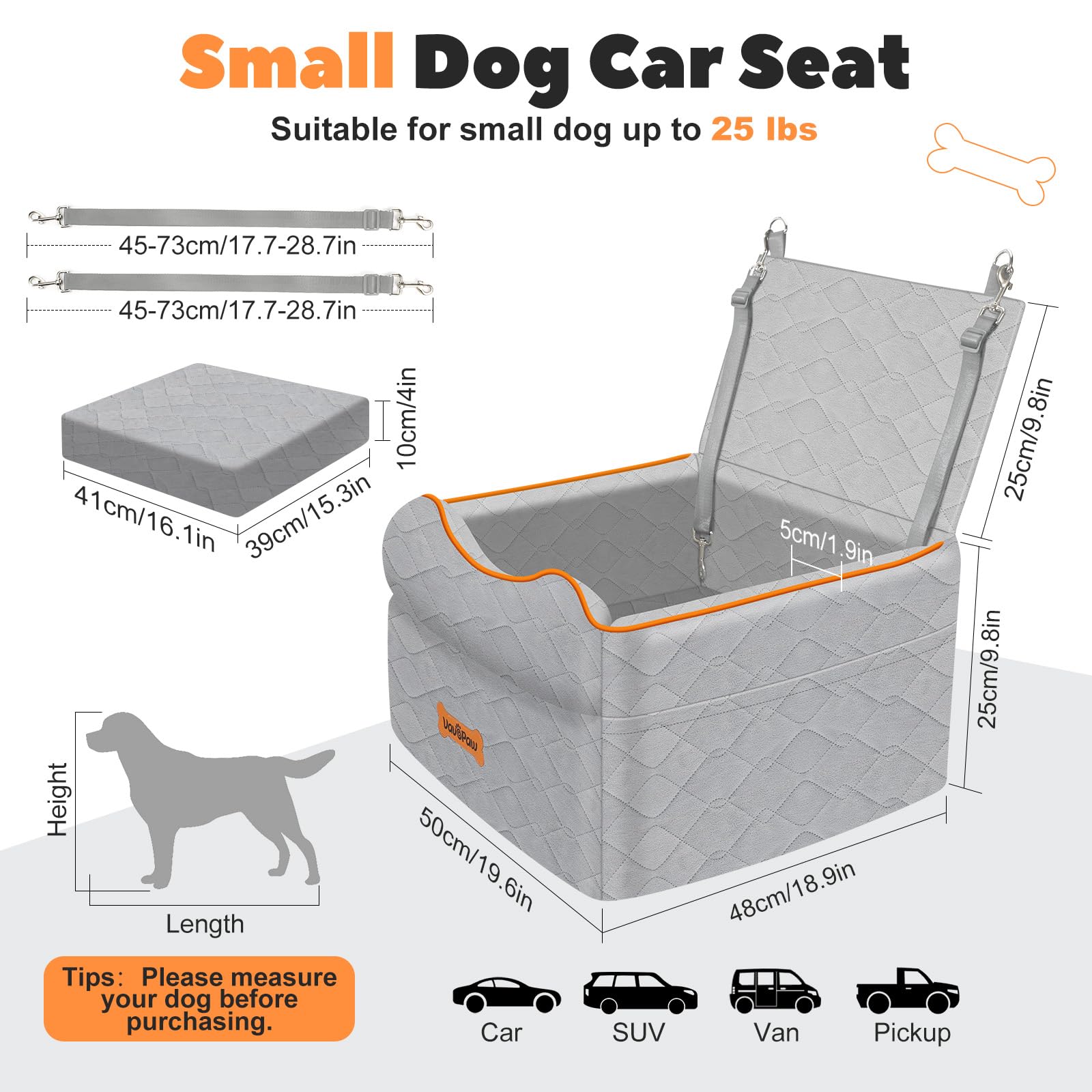 VavoPaw cushion detail emphasizes thick 4-inch padding and cozy support