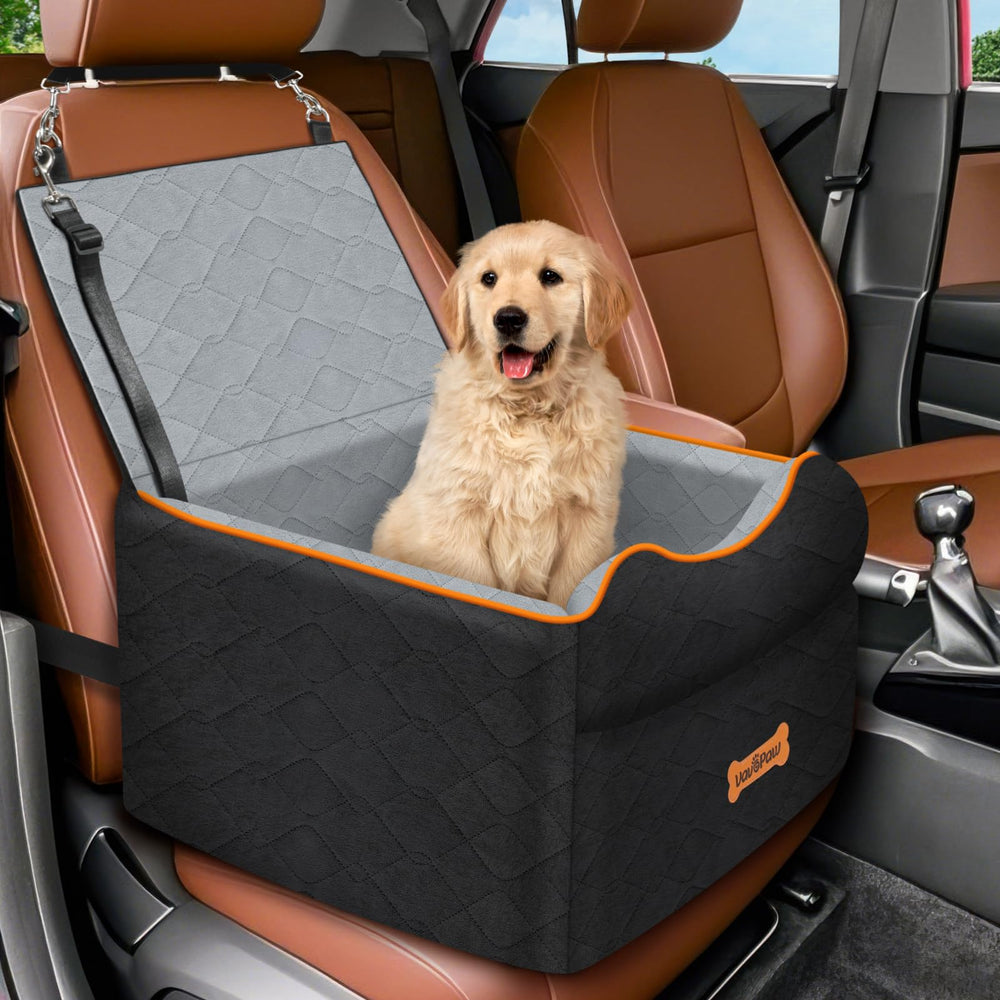 VavoPaw small dog car seat front view for secure travel and clear window access.