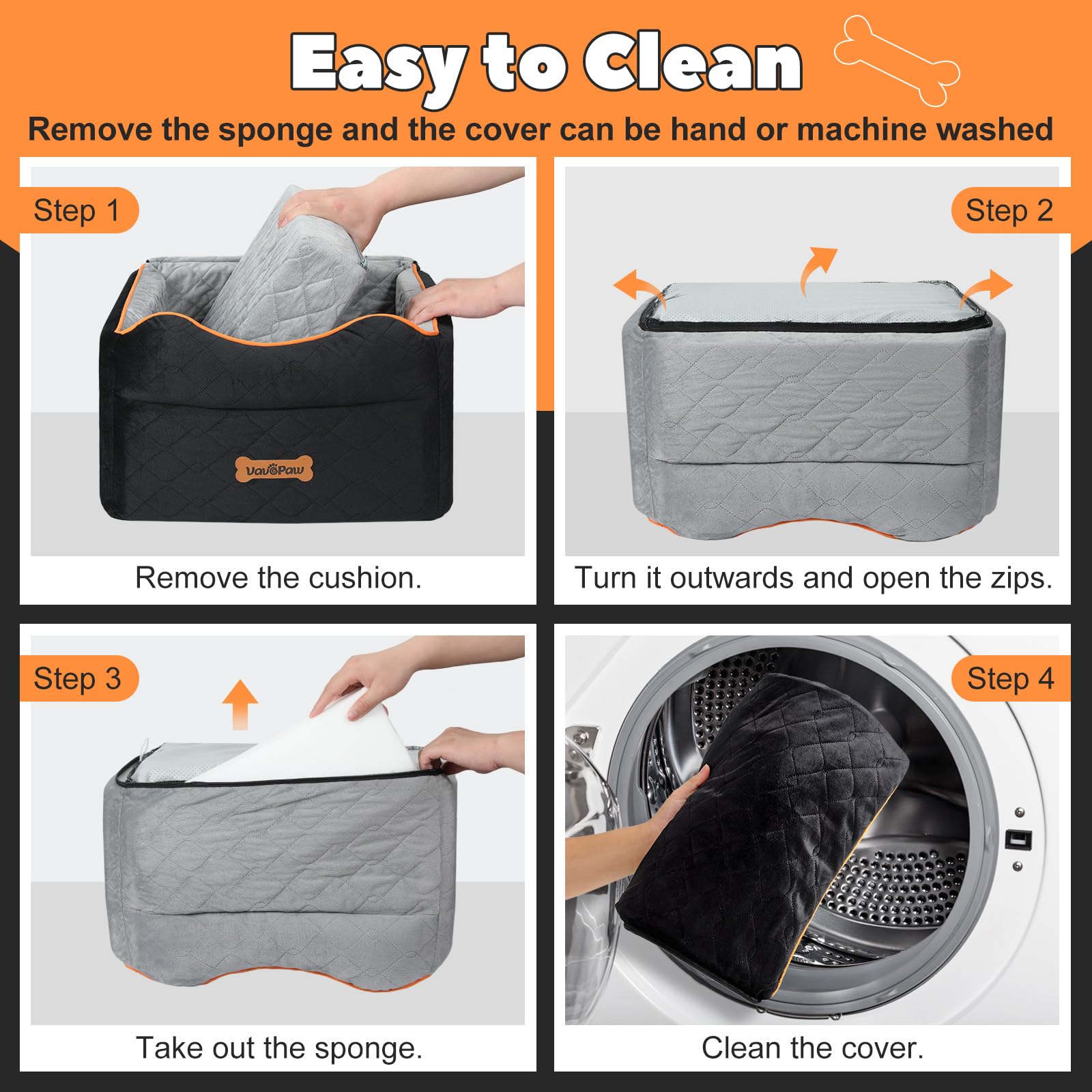 VavoPaw small dog car seat packaging demonstrates vacuum compression and recovery.