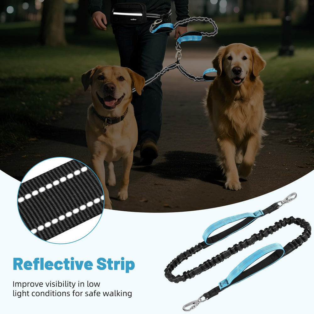 VavoPaw two-dogs-in-action shows two dogs on one belt for coordinated walking