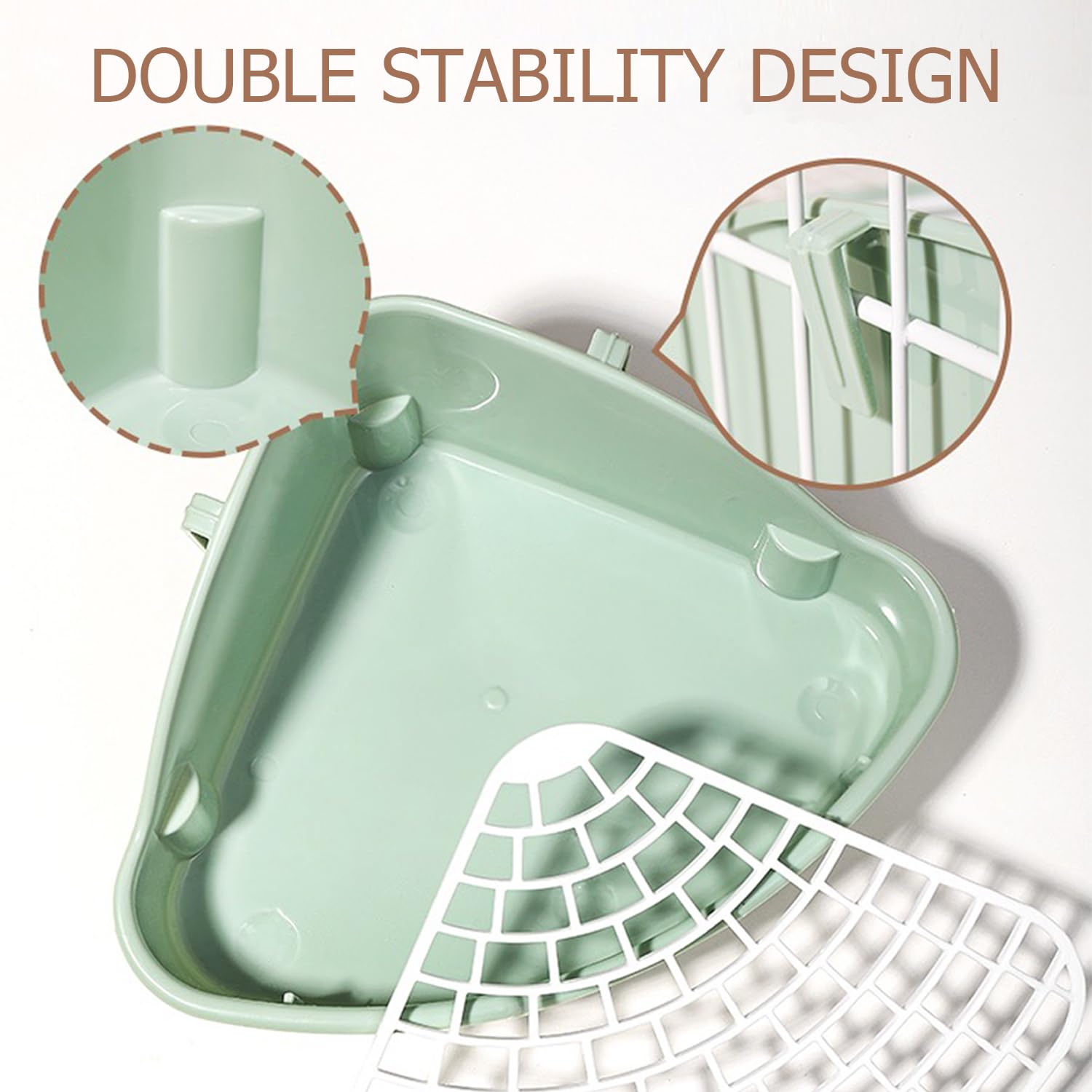 Vayinana rabbit litter box interior mesh enables easy litter separation and quick cleaning.