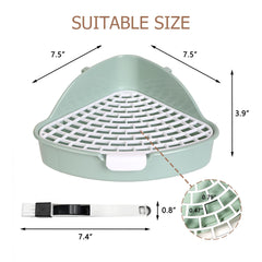 Vayinana rabbit litter box side view highlights high sides to prevent splashes.