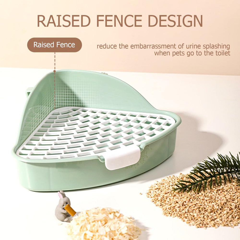 Vayinana rabbit litter box top view reveals compact footprint for tight cages.