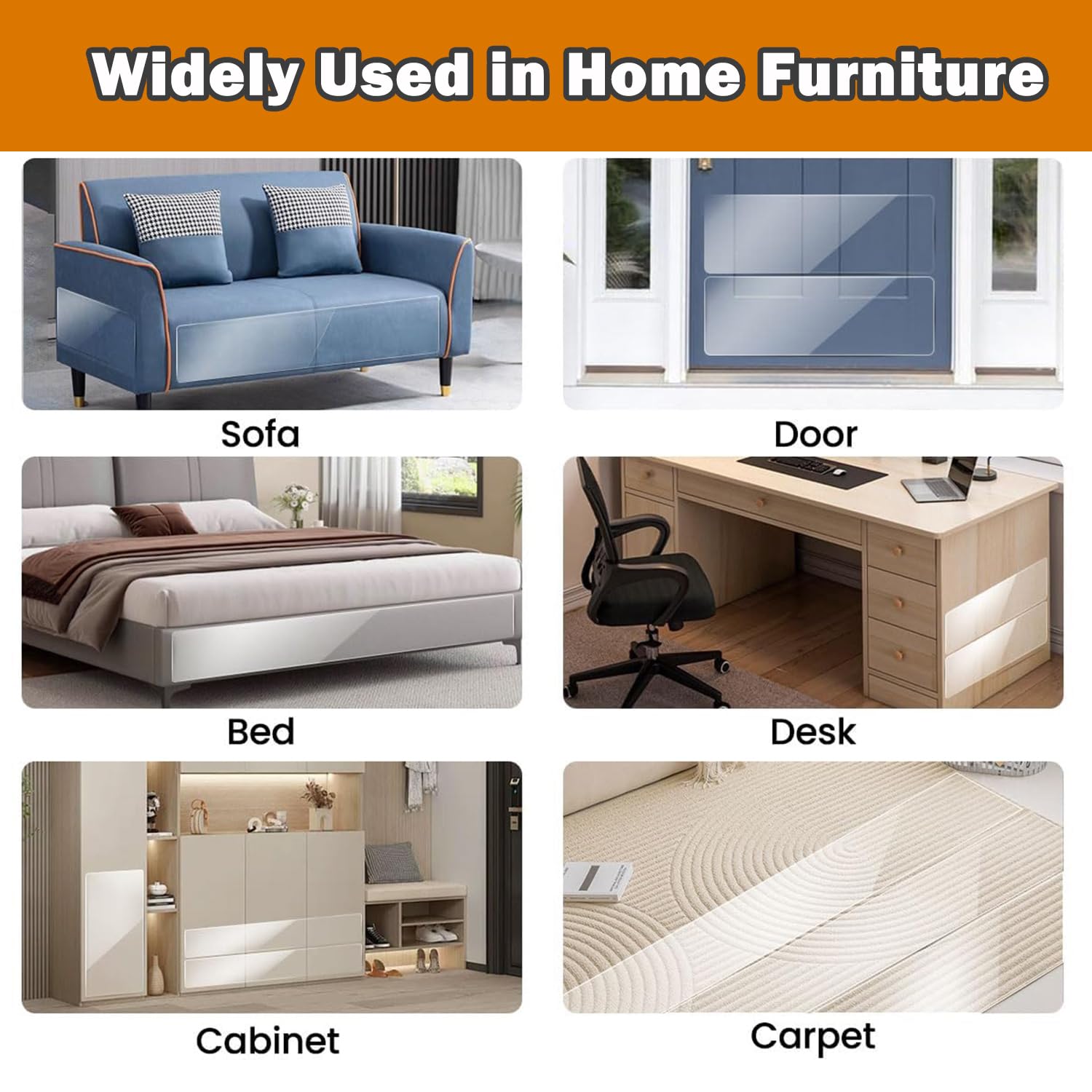 VCANIVR adhesive furniture protector for easy application and clean removal.