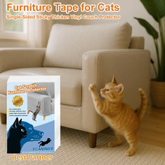 VCANIVR transparent protector on sofa hides scratches while guarding the surface.