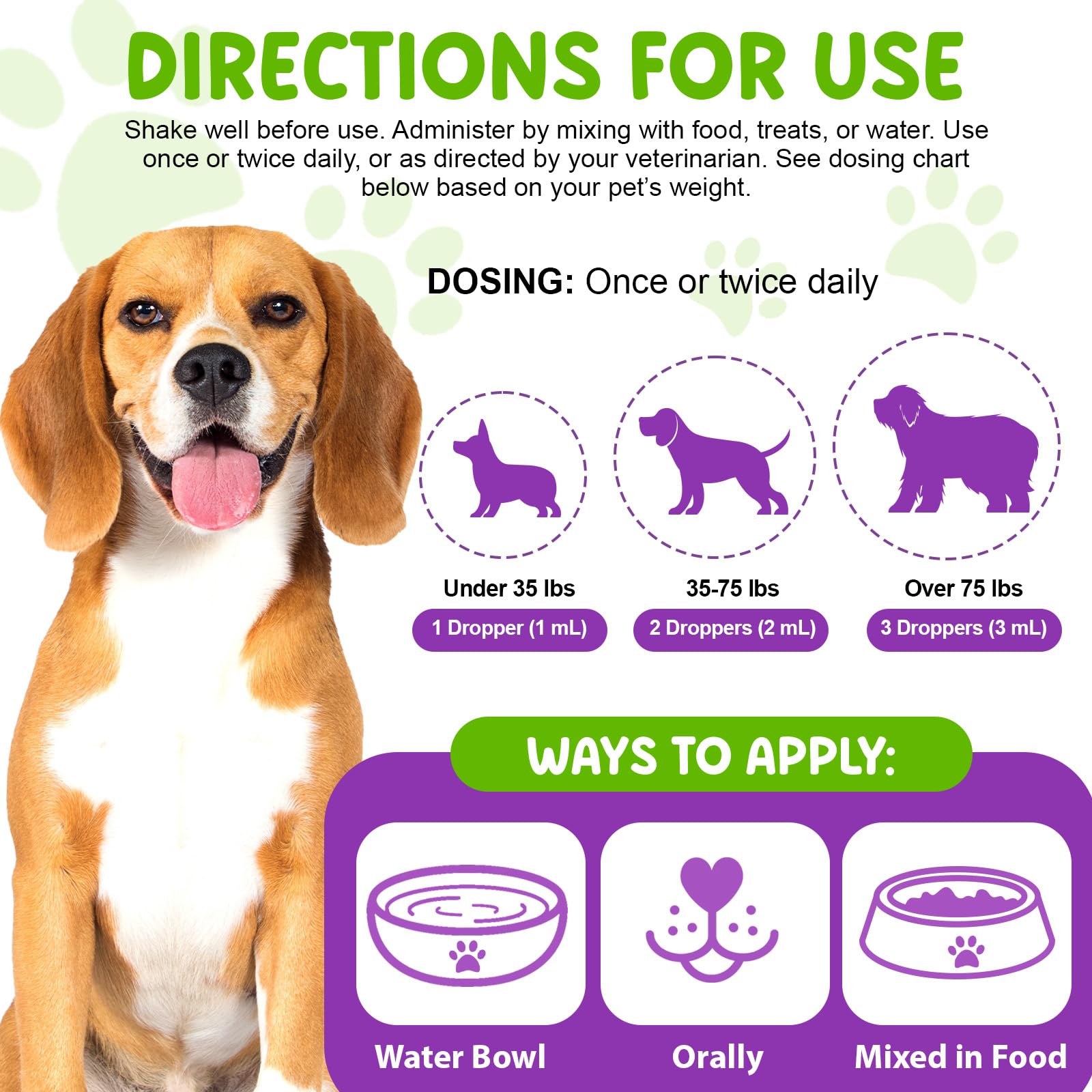 Vceeoy Dog Multivitamin Drops mixing-in-food demonstrates convenient absorption