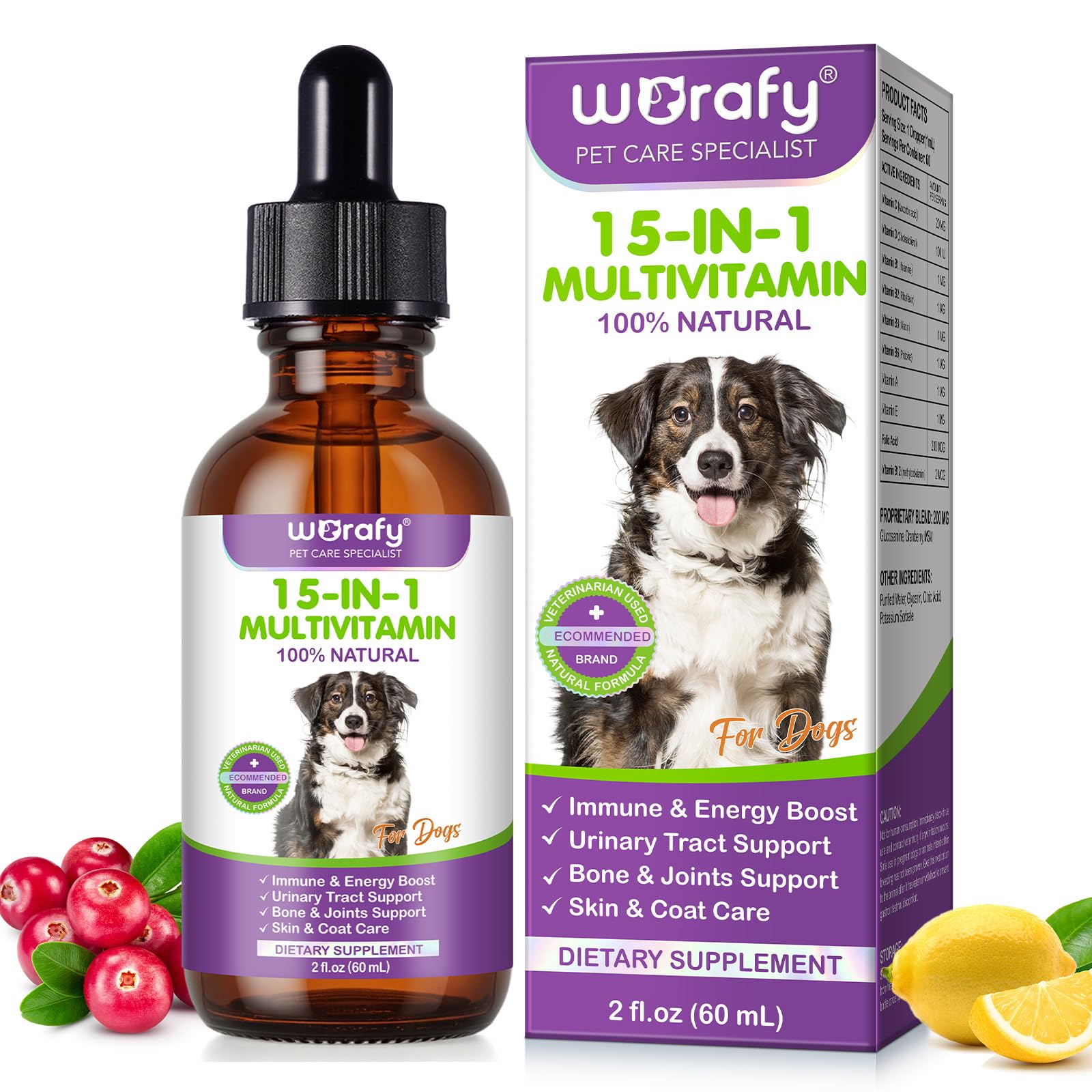 Vceeoy Dog Multivitamin Drops bacon-flavored option for tasty supplementation