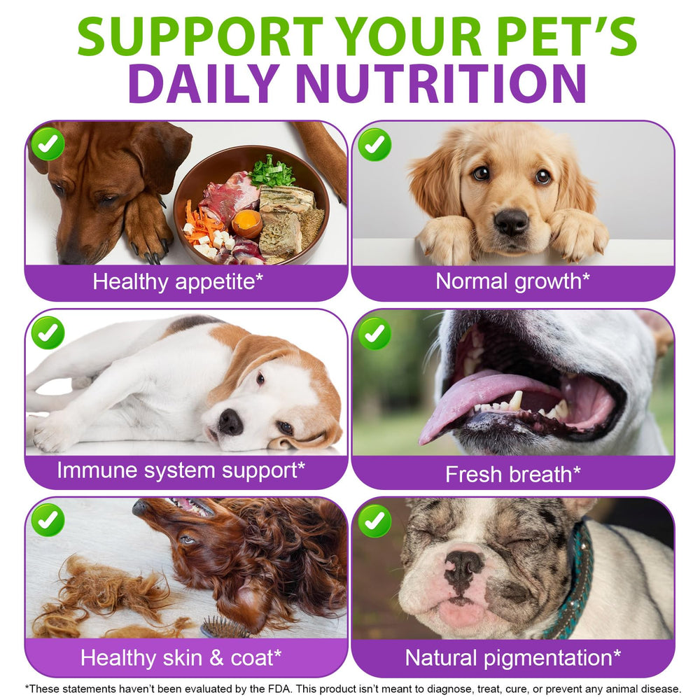 Vceeoy Dog Multivitamin Drops coat health and hair support imagery