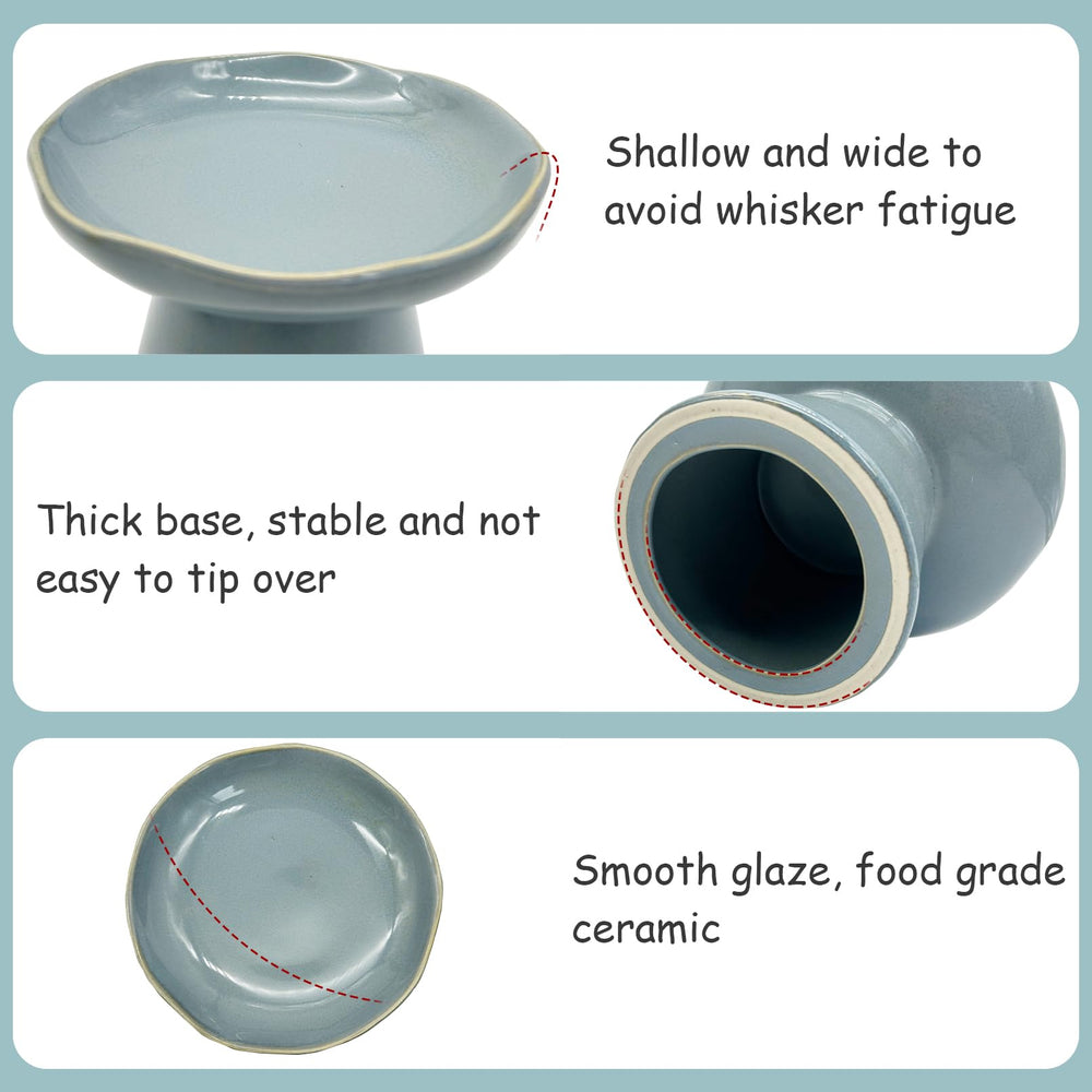 VCEPJH non-slip base cat bowls shown from above emphasizing stability during feeding.