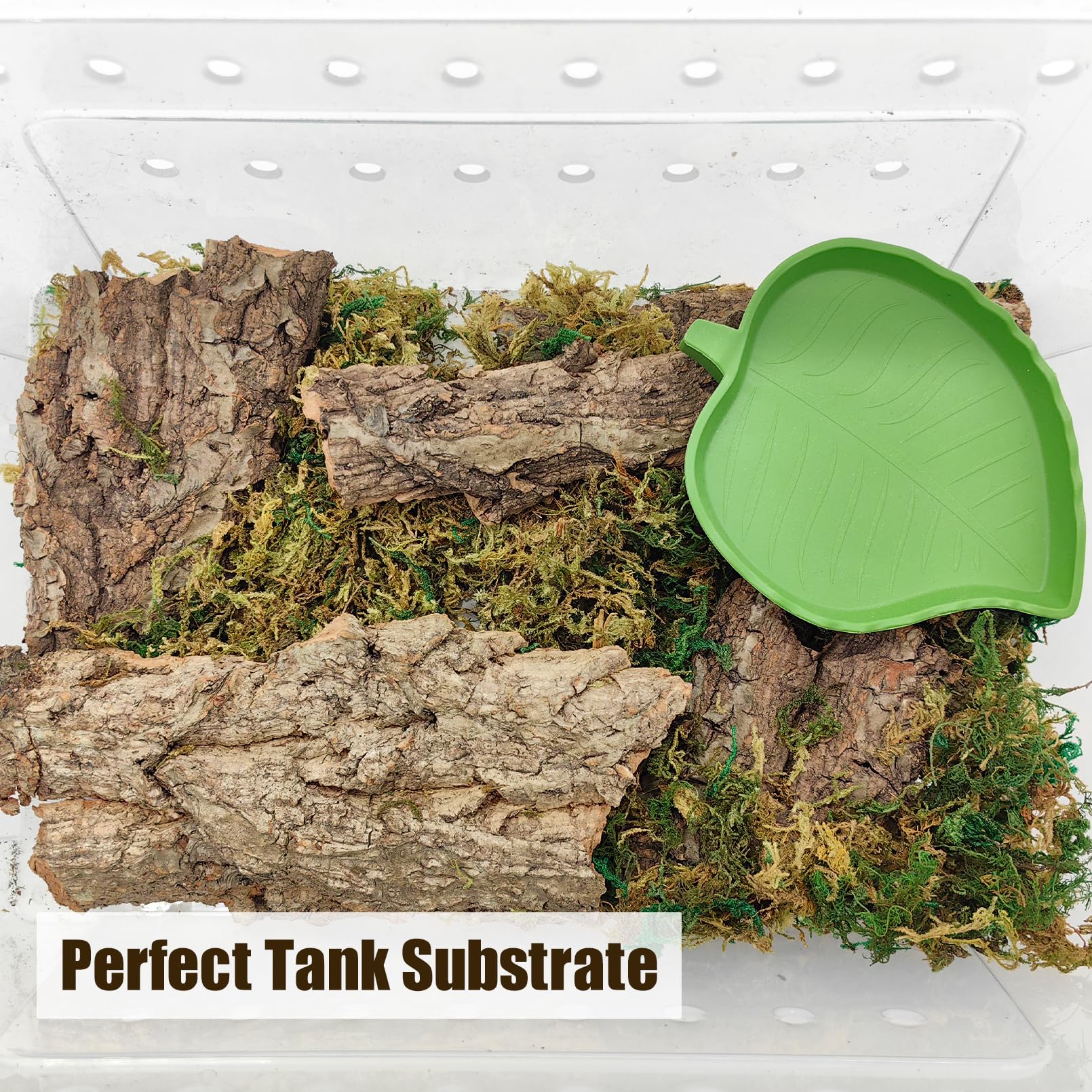 VCEPJH reptile cork bark pack scene shows safe substrate for diverse species and easy setup.