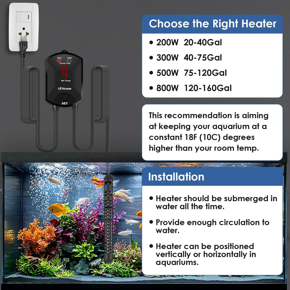 VCRAZE turtle tank setup shows reliable warmth with safeguards.