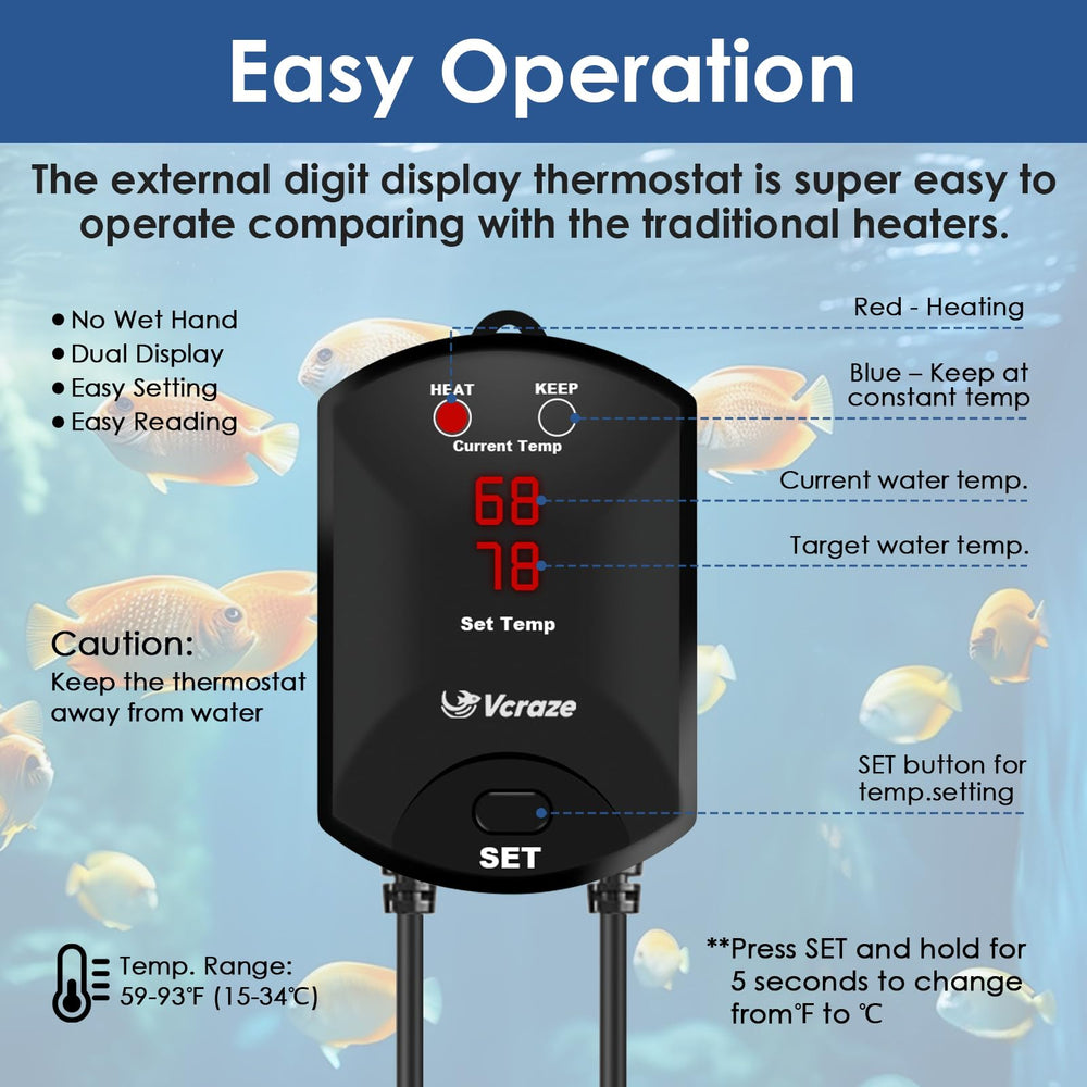 VCRAZE inverter technology heater speeds warm-up while keeping stability.