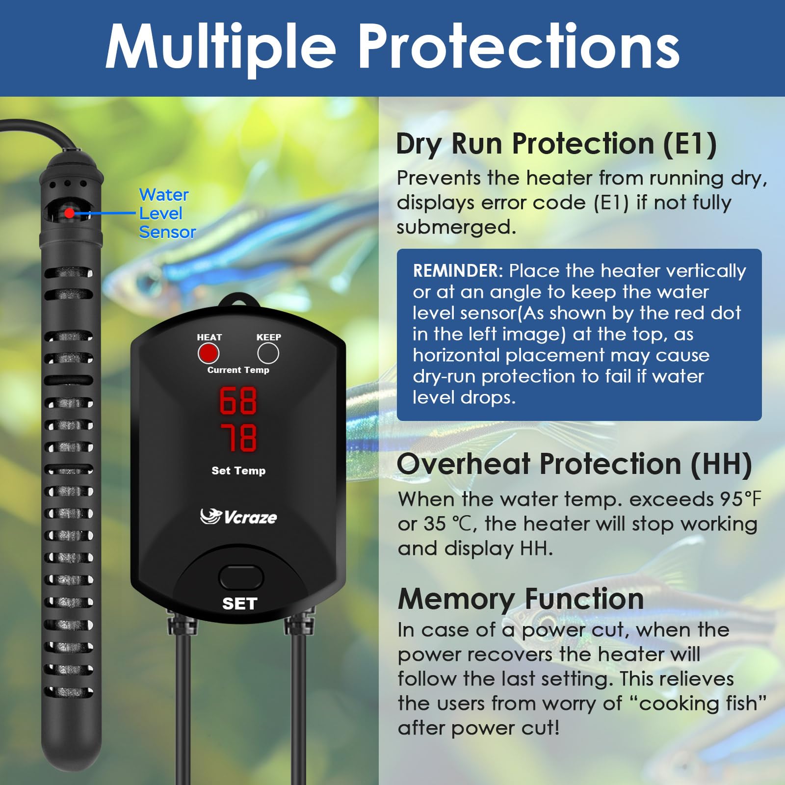 VCRAZE premium materials combine quartz tube and shielding for durability.