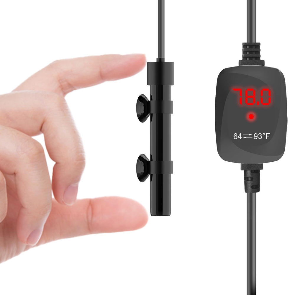 VCRAZE mini heater compact size fits small tanks with space-saving design