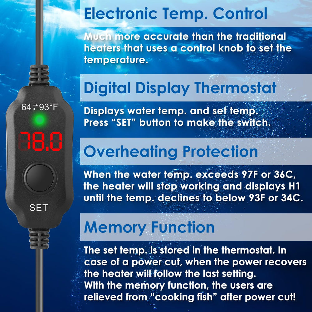 VCRAZE Mini Heater memory feature recalls last setting after power restoration.