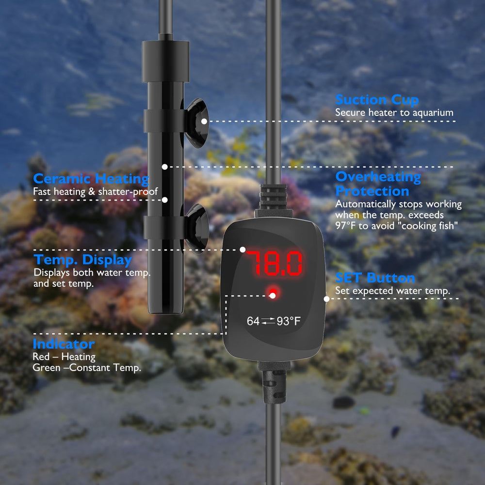 VCRAZE mini heater temperature-setting close-up highlights 1℉ precision for steady warmth