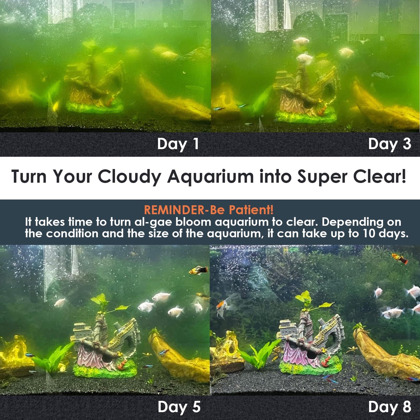 VCRAZE U V aquarium filter UV light showing water clarity support