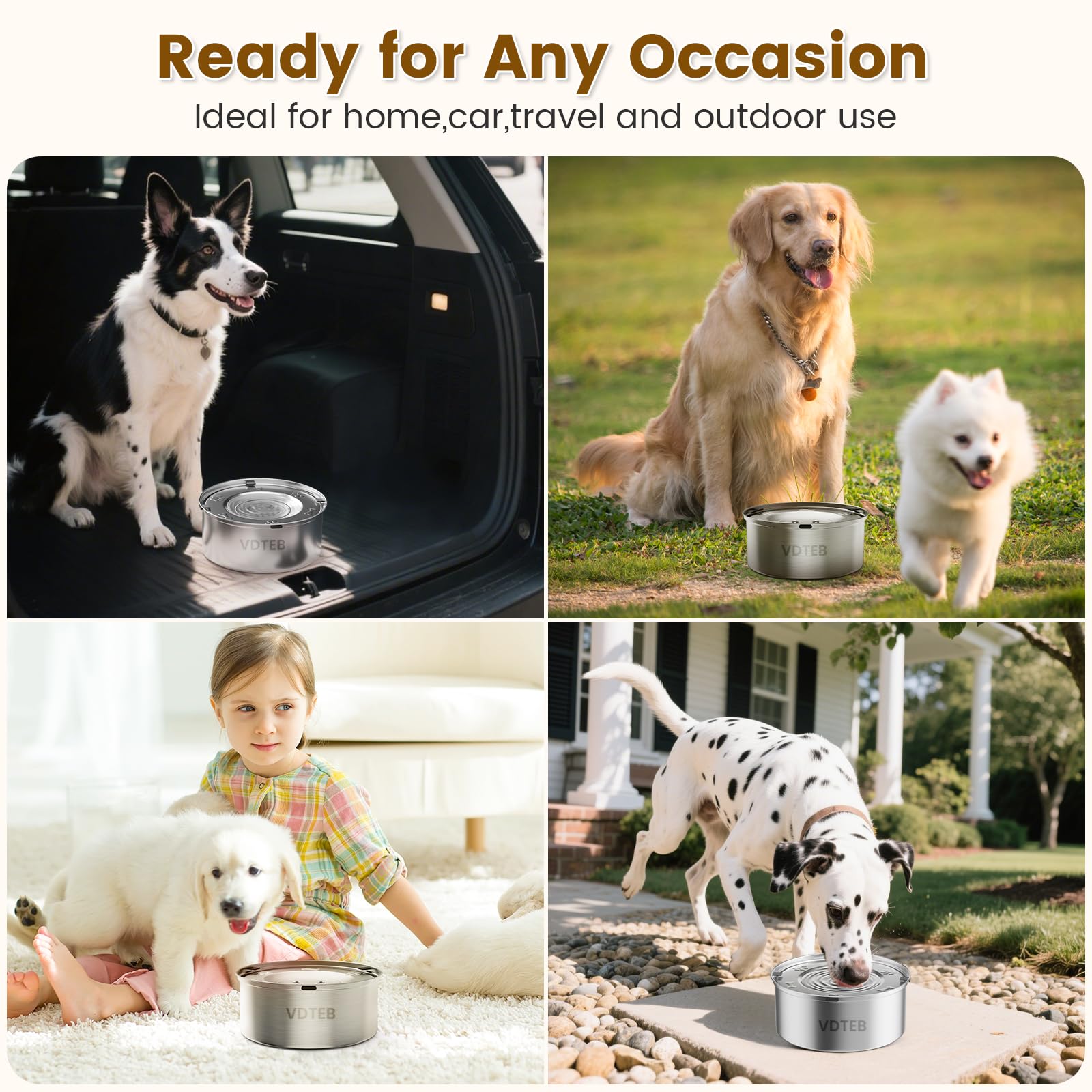 VDTEB travel car dog water bowl ideal for road trips