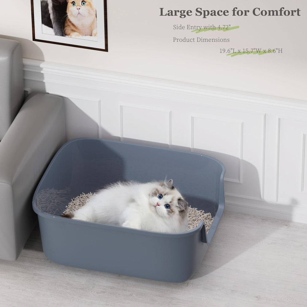 Vealind cat litter box anti-splash deep walls reduce spray in multi-cat homes