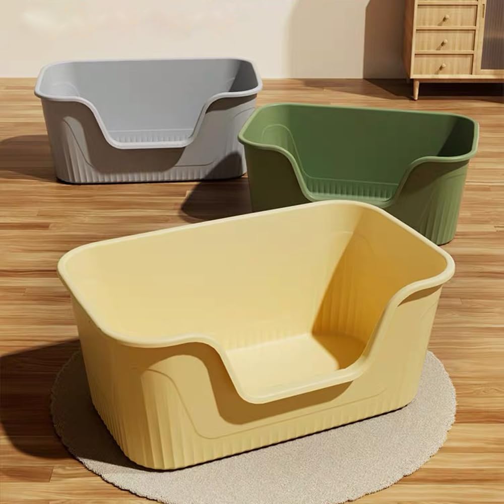 Vealind grey large cat litter box close-up showing durability and wipeable surface.