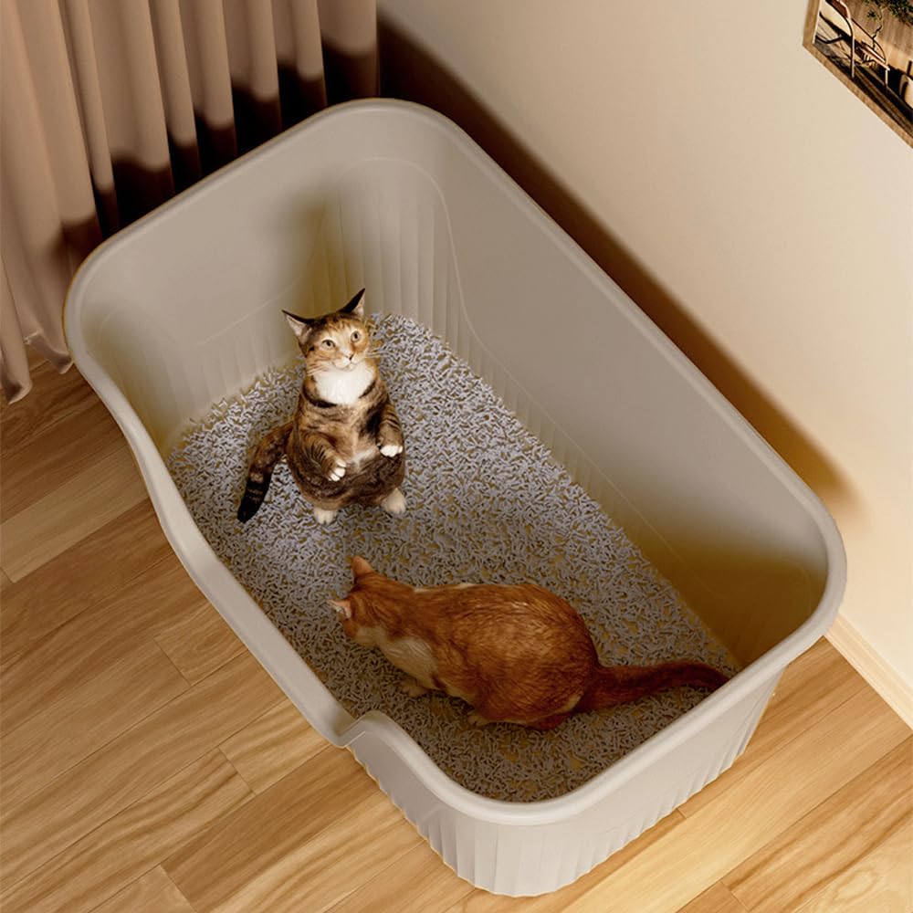 Vealind high-wall litter box side view illustrating privacy and reduced scatter during use.