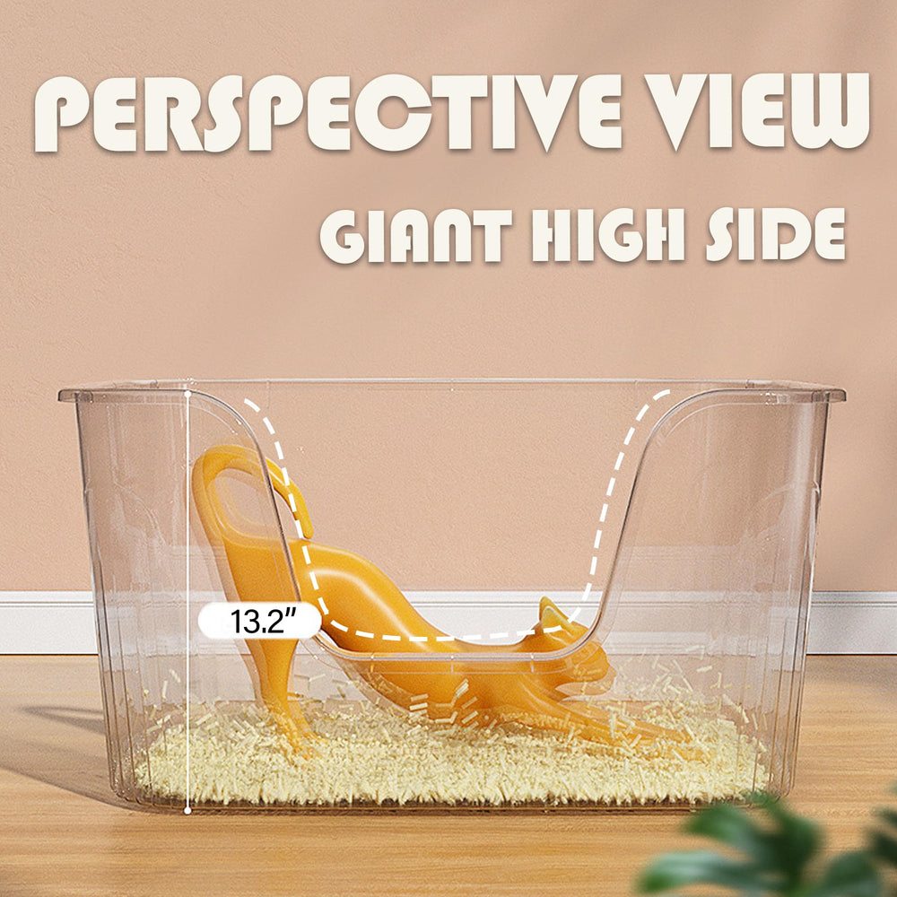 Vealind Jumbo Litter Box interior-smooth surface facilitates cleaning.