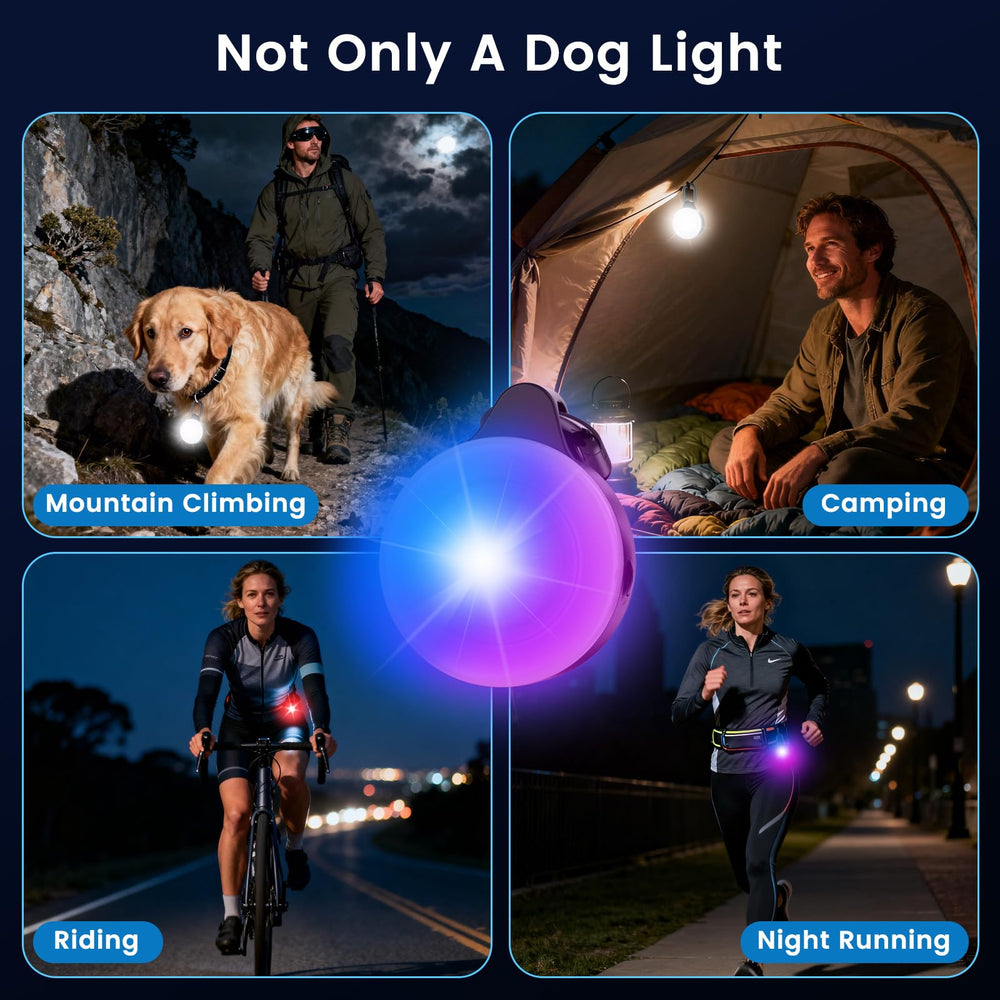 Vebiso night walking and camping dog light in dim outdoor lighting.