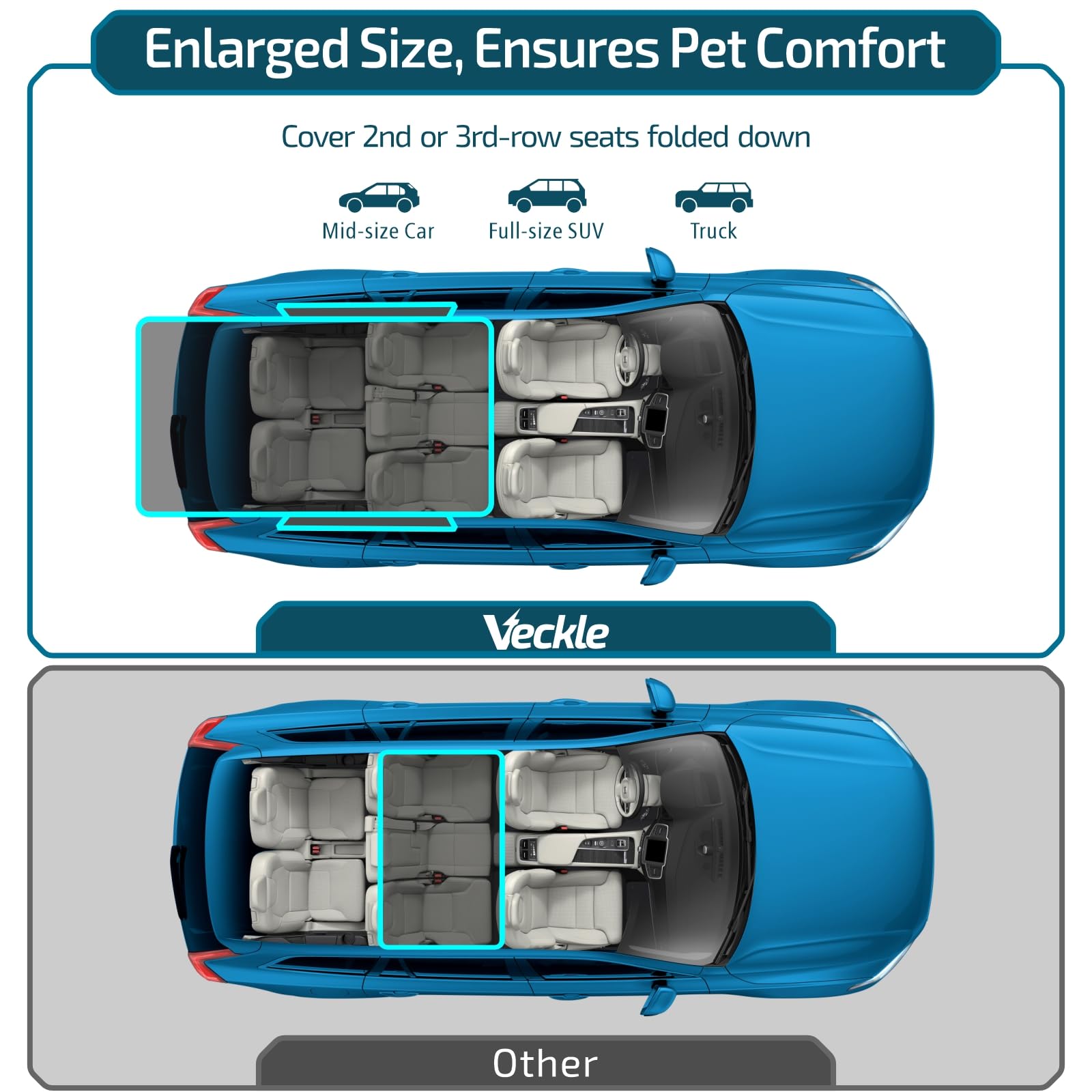 Veckle SUV Cargo Liner interior protection guards seats from hair and spills
