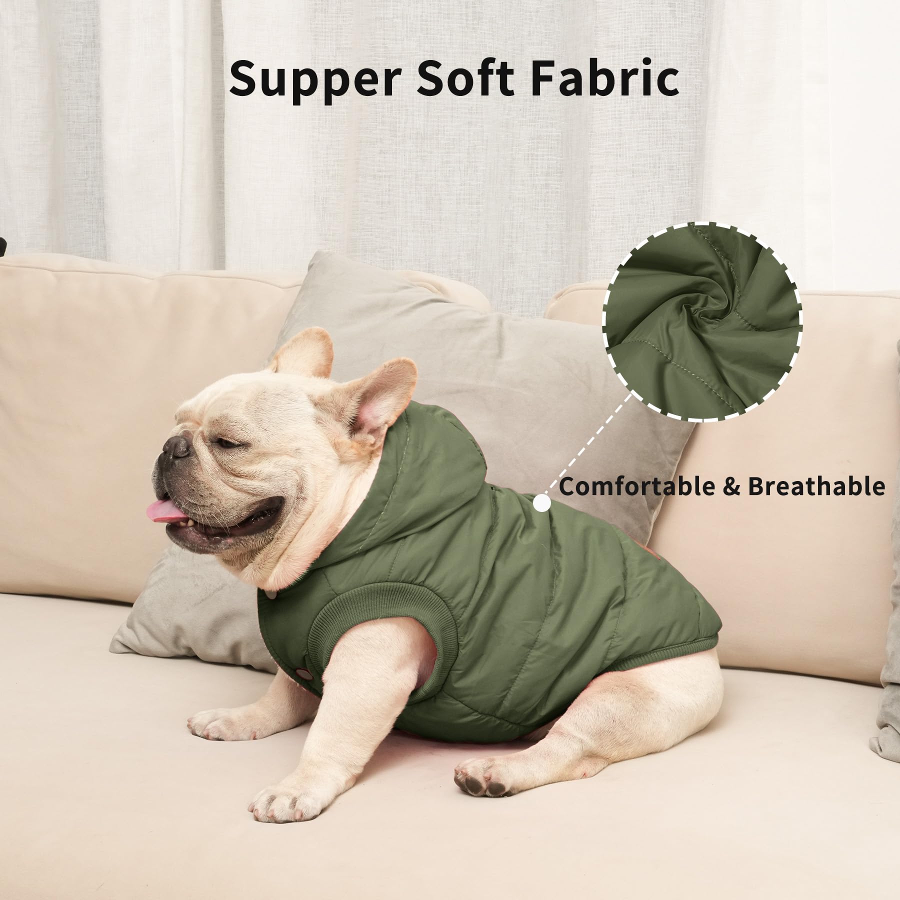 Vecomfy hoodie green elastic edges secure fit