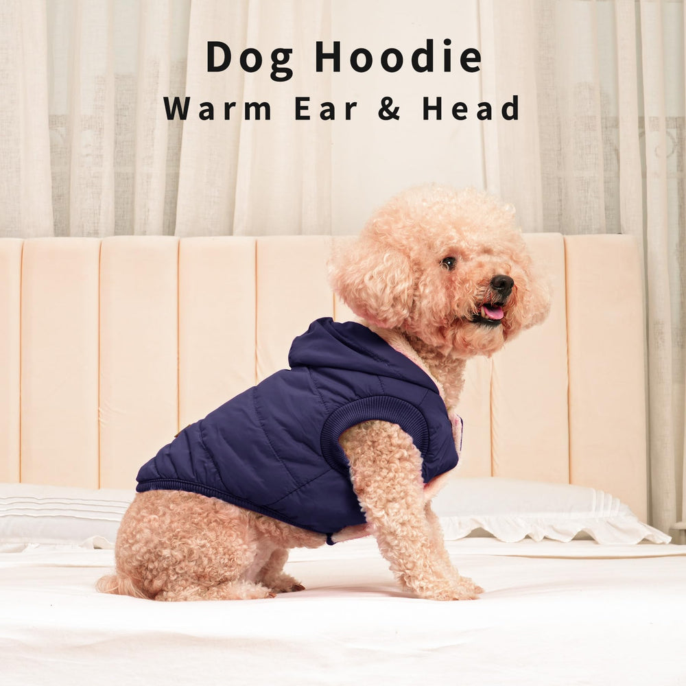 Vecomfy ear-protection hooded coat shields ears during chilly walks.